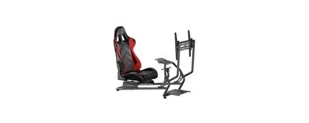 LogiLink Racing Cockpit-Simulator med skärmfäste för 32-50", svart